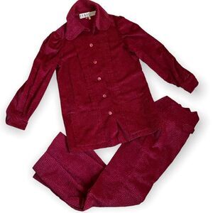 Nugal France Vintage Burgundy Corduroy Pants Jacket Suit